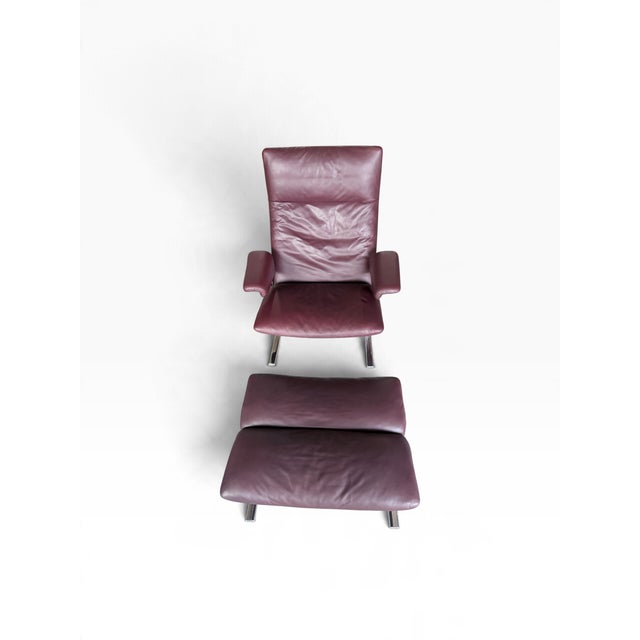 1970s Set of DS 2030 Leather Chair with Ottoman from de Sede, 1970s For Sale - Image 5 of 9