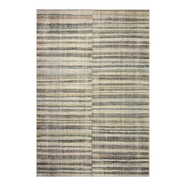 Chris Loves Julia x LoloiHumphrey Natural / Moss 2' x 3'-6" Rectangle Accent Rug For Sale