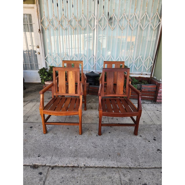 1980's Teak Patio Chairs - Set of 4 For Sale - Image 12 of 12