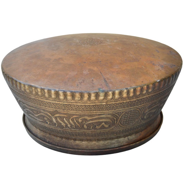 Early 20th Century Hand-Engraved Copper Bowl Accent W/ Moorish Calligraphy For Sale - Image 9 of 11