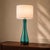 Mid-Century Modern Midcentury Modern Turquoise Glass Lamp For Sale - Image 3 of 8