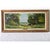 A charming vintage French landscape painting, elongated to a wide panorama, to appreciate the unspoiled beauty of the Ain...