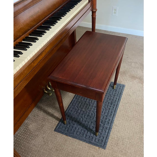 Mid-Century Modern Vintage Solid Wood Piano Bench For Sale - Image 3 of 3