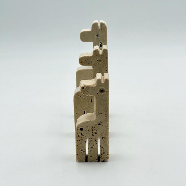 Vintage Italian Zoomorphic Sculptures in Travertine Stone, 1970s, Set of 3 For Sale - Image 4 of 14