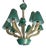 Murano Chandelier with Green Gold Leaf 24K, 1960s For Sale