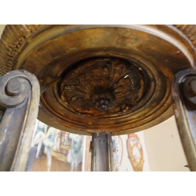 French Iron and Carved Wood Chandelier For Sale In New Orleans - Image 6 of 11