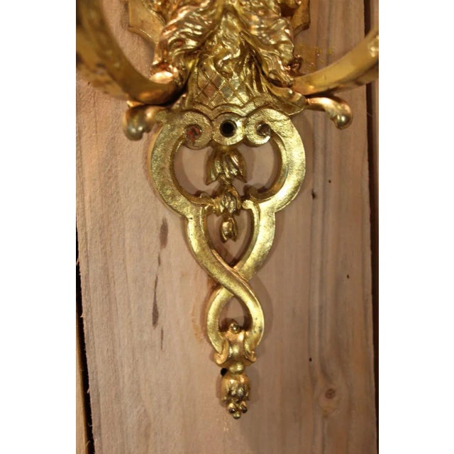 Gold Gilt Bronze Wall Lights by Etienne Giraud, Lyon, France, Set of 2 For Sale - Image 8 of 12