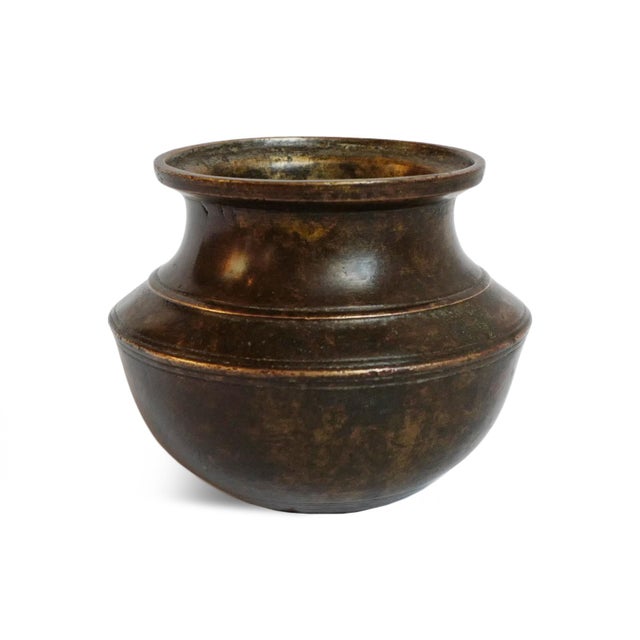 Small Vintage Bronze Nepal Ritual Vase For Sale