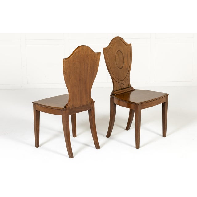 19th Century English Regency Mahogany Hall Chairs, Set of 4 For Sale - Image 6 of 10