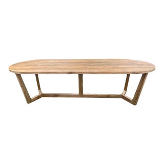 Vintage Oval Teak Outdoor Dining Table For Sale