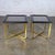 Late 20th Century Modern End or Side Tables 1 Rectangle & 1 Square W/Glass Inset Tops & Brass Plate Bases For Sale - Image 9 of 18