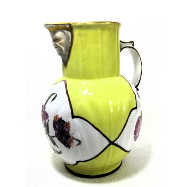 Antique 6" Hand Painted Pitcher + Face on the Spout For Sale In New Orleans - Image 6 of 10
