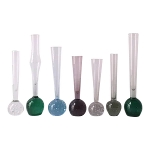 Scandinavian Modern Bud Vases Bubble Design, Set of 7