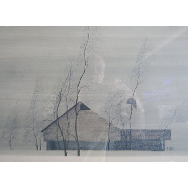 Gray 1978 Patricia Buckley Moss Greg Copeland Geese on Frozen Pond Signed Lithograph, Framed For Sale - Image 8 of 12
