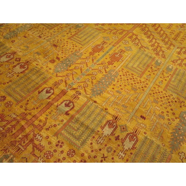 Contemporary Garden of Paradise Willow Tree Antique Oushak 20th Century Oversize Rug - 13'2" x 17'3" For Sale - Image 3 of 18