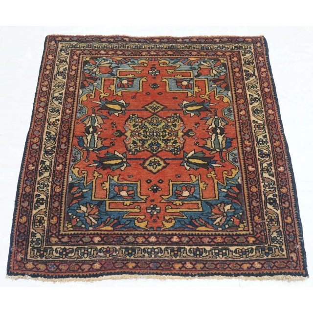 Red Antique Sarouk Rug 1'11'' x 2'6'' For Sale - Image 8 of 10