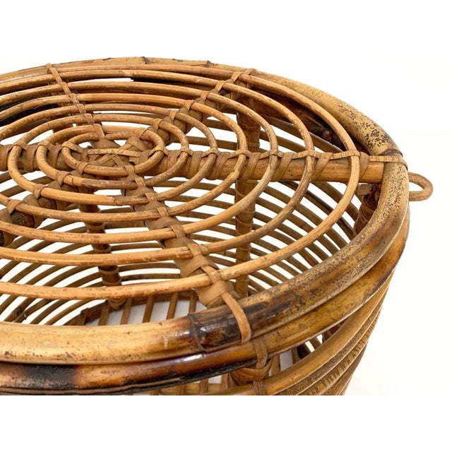 Mid-Century Italian French Riviera Bamboo & Rattan Basket, 1950s For Sale - Image 15 of 16