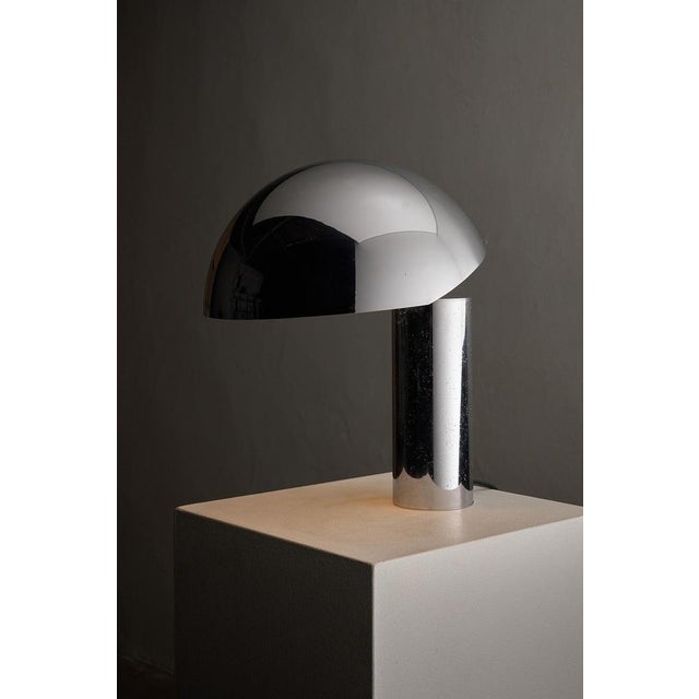 Minimalist Chrome Cylinder Table Lamp attributed to Gebrüder Cosack, 1970s For Sale - Image 4 of 10