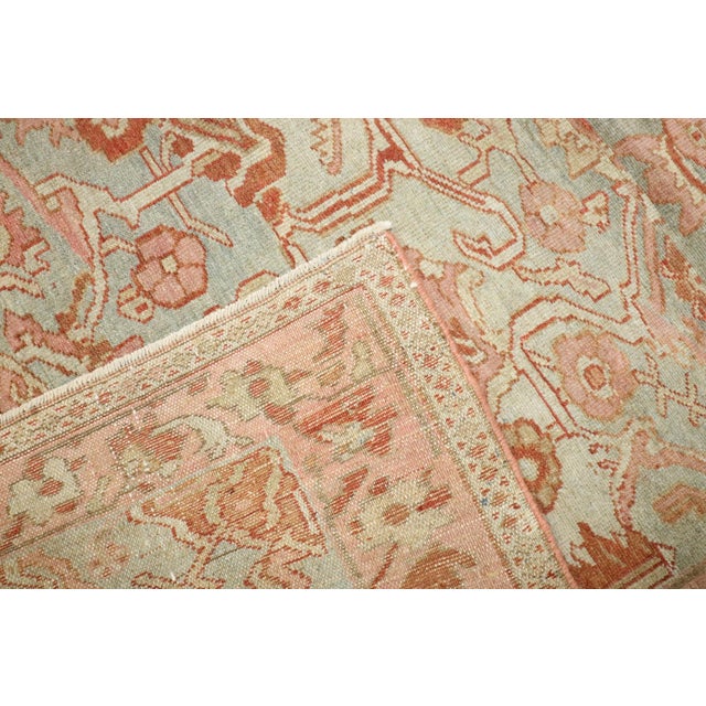 Green Green Pink Feminine Persian Malayer Rug For Sale - Image 8 of 8