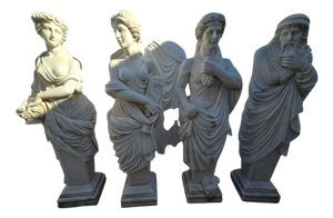 Four Seasons Sculptures in Marble, 1980s, Set of 4