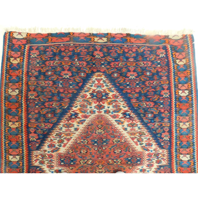 Persian Antique Persian Senneh Kilim. 3'10"x 4'10" For Sale - Image 3 of 12