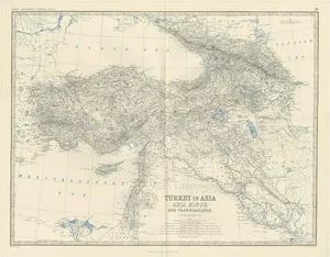 Antique Map of Turkey in Asia by A. K. Johnston, 1865