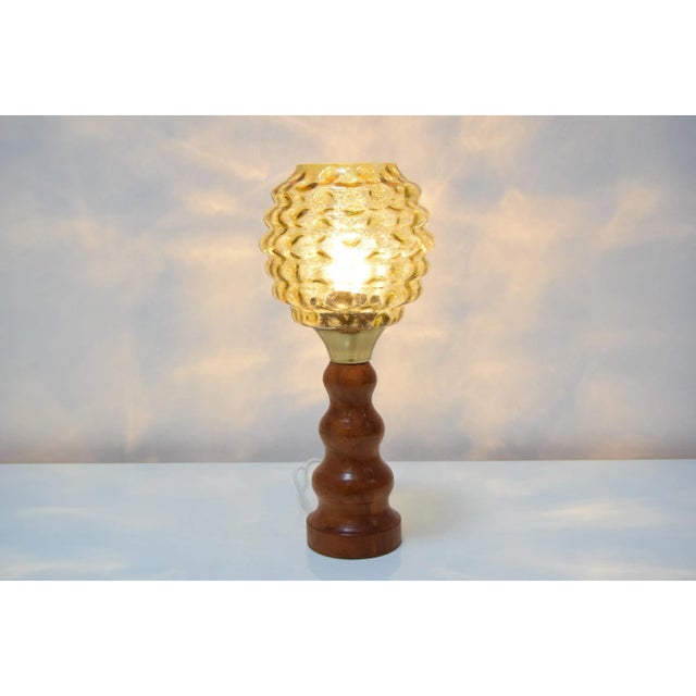 Tan Mid-Century Czech Table Lamp, 1960s For Sale - Image 8 of 13
