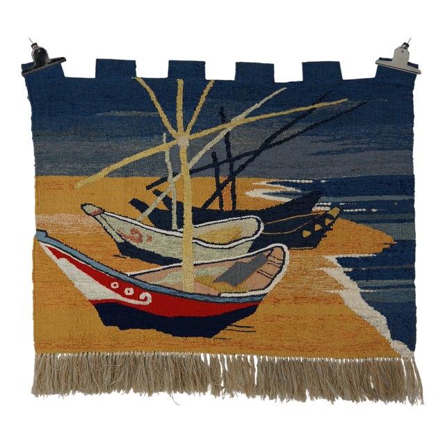 Mid-Century Modern Handwoven Tapestry, 1960s For Sale