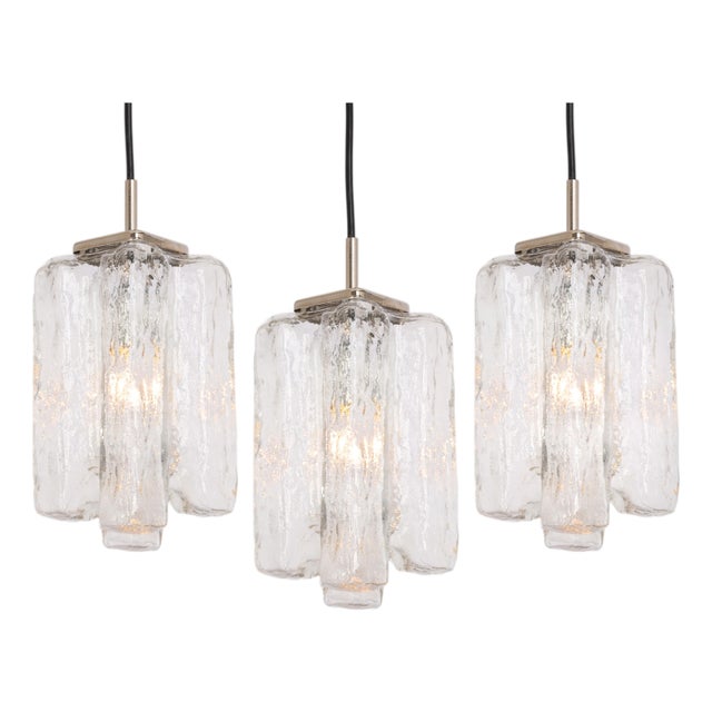 Murano Glass Granada Pendant Light by Kalmar, Austria, 1970s For Sale
