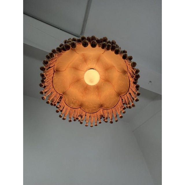 Gold Mid-Century Italian Fabric and Rope Chandelier, 1960s For Sale - Image 8 of 12