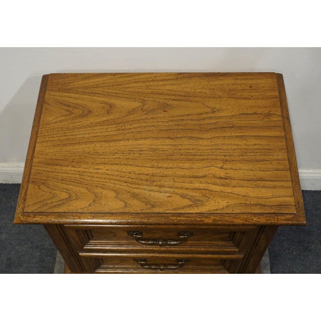 Late 20th Century Dixie Furniture Solid Pecan Spanish Mediterranean Style 26" Two Drawer Nightstand 500-621 For Sale - Image 5 of 12