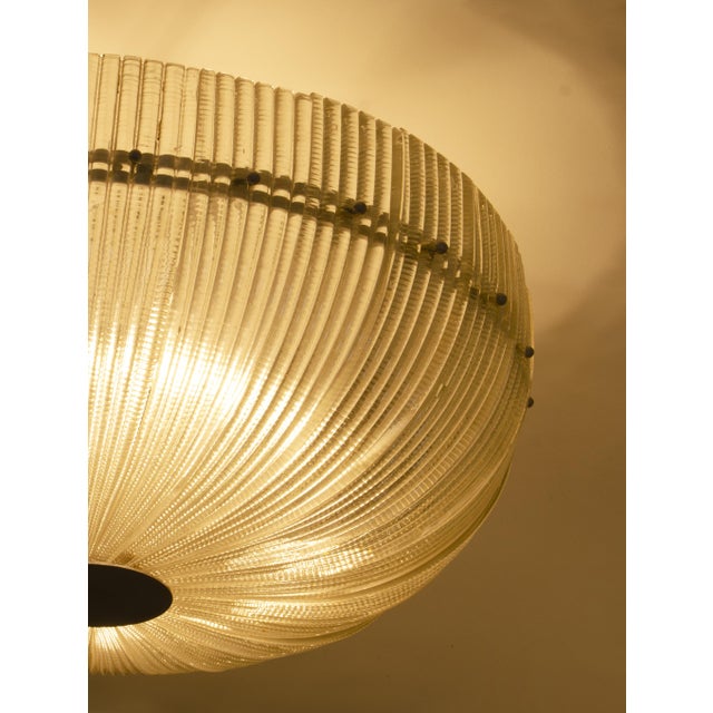 Mid-20th Century Mid Century Modern Murano Glass Circular Flush Mount Luminary by Paolo Venini, Italy For Sale - Image 9 of 9