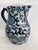 Ceramic 1950s Chinese Blue & White Crackle Glaze Porcelain Pitcher With Figural Face Motif For Sale - Image 7 of 10