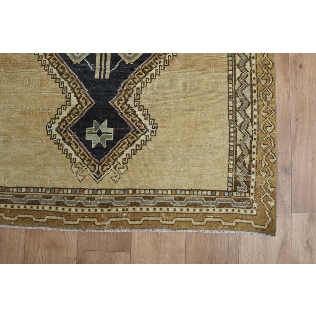 1970s Vintage Handmade Wool Cotton Beige Runner Rug For Sale - Image 10 of 11