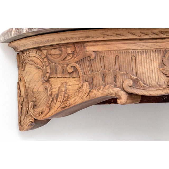 19th Century Louis XV Style Marble and Carved Oak Console Table For Sale In New York - Image 6 of 12