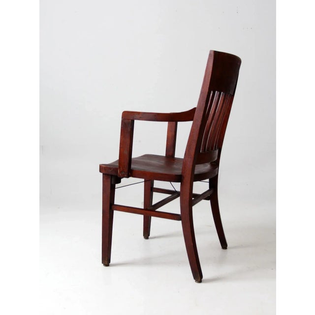 Wood Antique Wooden Library Chair For Sale - Image 7 of 12