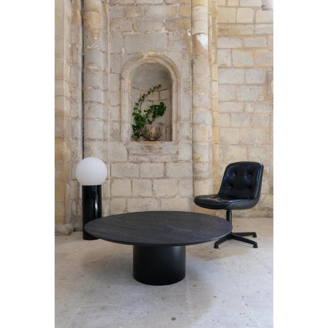 Black Low Basse Oval Wood Top Table by Laurence Du Tilly For Sale - Image 8 of 15