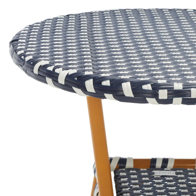 Contemporary California Bistro Table - Navy/White For Sale - Image 3 of 7