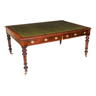 Antique ictorian 6-Drawer Partner's Writing Desk For Sale