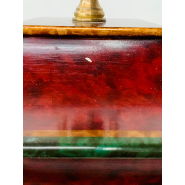 Oriental Hand-Painted Wooden Table Lamp With Floral Decoration, a Pair For Sale In New York - Image 6 of 13