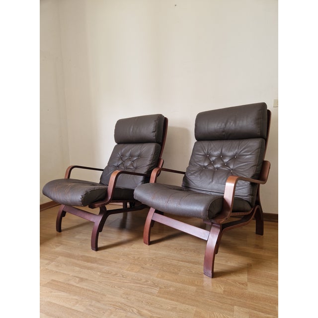 Vintage Scandinavian Lounge Chairs from Meblo, Yugoslavia, 1970s, Set of 2 For Sale - Image 6 of 18