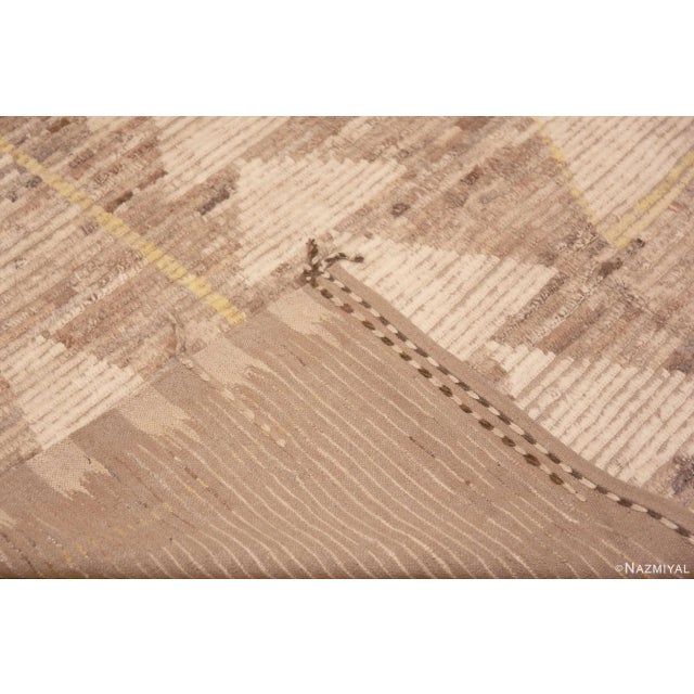 Modern Room Size Tribal Geometric Brown Earth Tone Color Area Rug 11417 For Sale - Image 9 of 9