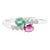 Modern Ruby Emerald Toi Et Moi 14k White Gold With Diamond Size 7 For Sale