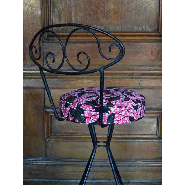 Vintage Wrought Iron Swivel Bar Stools - A Pair | Chairish