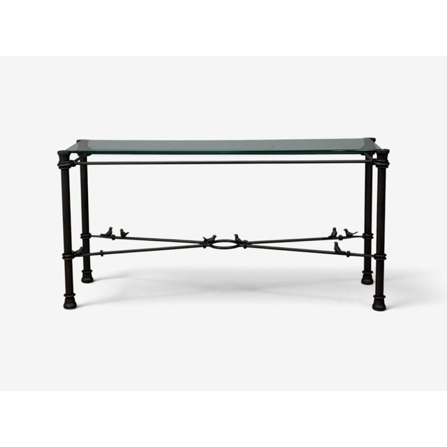 Giacometti Style, Console Table, Forged Metal, Glass, Usa, 1970s For Sale - Image 15 of 15
