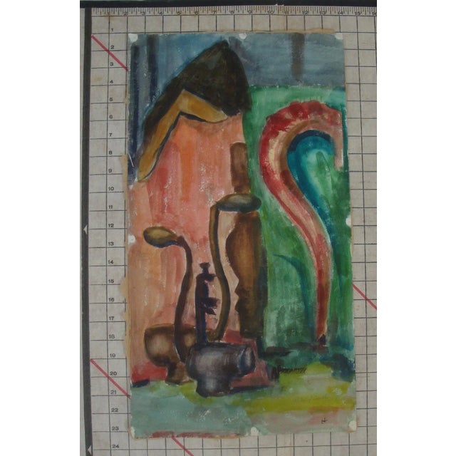Mid-Century Modern 1950s Abstract Mid-Century Modern Painting For Sale - Image 3 of 3