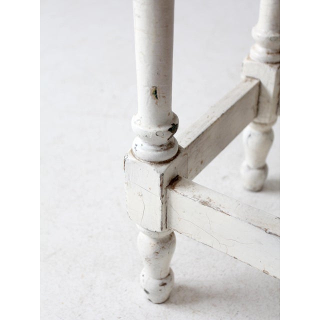 Shabby Chic Antique White Gate Leg Table For Sale - Image 3 of 12