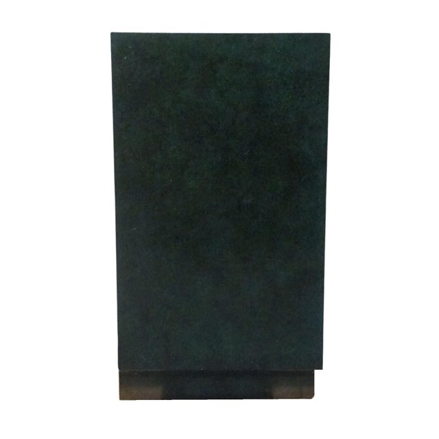 Henredon Furniture Green Asian Chinoiserie Faux Malachite 36" Storage Cabinet W. Embossed Floral Detail For Sale - Image 15 of 17