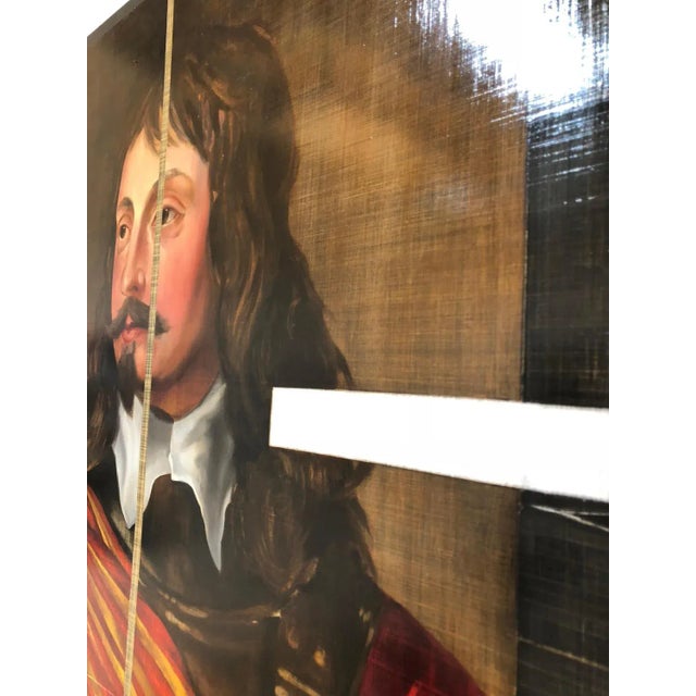 Metal Sir John Mennes, Aristocratic Portrait with a Modern Approach, Oil on Metal, 2014 For Sale - Image 7 of 8