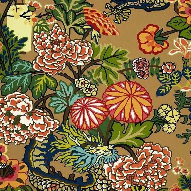 Chinoiserie Schumacher Chiang Mai Dragon in Mocha For Sale - Image 3 of 3